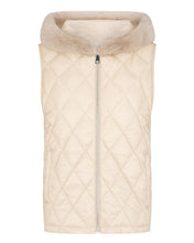 Load image into Gallery viewer, N.Peal Women's Down Gilet With Fur Ecru White