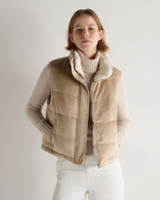 Load image into Gallery viewer, N.Peal Women's Reversible Rex Gilet Sand Brown