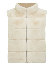 Load image into Gallery viewer, N.Peal Women's Reversible Rex Gilet Sand Brown