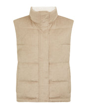 Load image into Gallery viewer, N.Peal Women's Reversible Rex Gilet Sand Brown