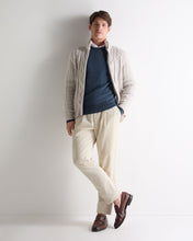 Load image into Gallery viewer, N.Peal Men's Oxford Round Neck Cashmere Jumper Light Denim Blue