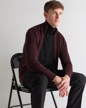 Load image into Gallery viewer, N.Peal Men's Hyde Fine Gauge Cashmere Full Zip Jumper Claret Red