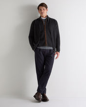 Load image into Gallery viewer, N.Peal Men's Shaftesbury Suede Trim Cashmere Gilet Deep Charcoal Grey