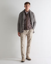 Load image into Gallery viewer, N.Peal Men's Shaftesbury Suede Trim Cashmere Gilet Otter Brown