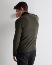 Load image into Gallery viewer, N.Peal Men's Greenwich Cashmere Polo Shirt Arabica Khaki Green