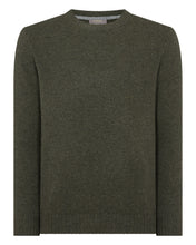 Load image into Gallery viewer, N.Peal Men's Shoreditch Round Neck Cashmere Jumper Moss Green
