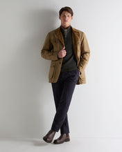 Load image into Gallery viewer, N.Peal Men's Temple Jacquard Half Zip Cashmere Jumper Arabica Khaki Green