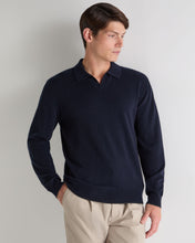 Load image into Gallery viewer, N.Peal Men's Sloane Cashmere Polo Navy Blue