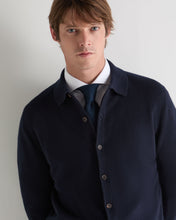 Load image into Gallery viewer, N.Peal Men's Putney Cashmere Polo Shirt Navy Blue