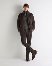 Load image into Gallery viewer, N.Peal Men's Ribbed Half Zip Cashmere Jumper Moss Green