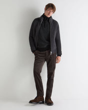 Load image into Gallery viewer, N.Peal Men's Moss Stitch Half Button Cashmere Jumper Black
