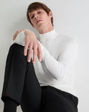 Load image into Gallery viewer, N.Peal Men's Cotton Mock Neck Top White
