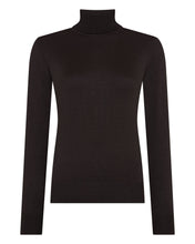 Load image into Gallery viewer, N.Peal Women's Margot Superfine Cashmere Roll Neck Jumper Chocolate Brown
