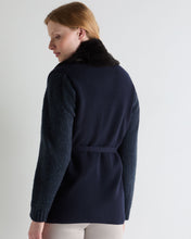 Load image into Gallery viewer, N.Peal Women's Lola Fur Placket Cashmere Gilet Navy Blue