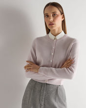 Load image into Gallery viewer, N.Peal Women's Ivy Cropped Cashmere Cardigan Chalk Pink