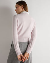 Load image into Gallery viewer, N.Peal Women's Ivy Cropped Cashmere Cardigan Chalk Pink
