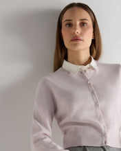 Load image into Gallery viewer, N.Peal Women's Ivy Cropped Cashmere Cardigan Chalk Pink