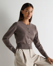 Load image into Gallery viewer, N.Peal Women's Ivy Cropped Cashmere Cardigan Otter Brown