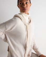 Load image into Gallery viewer, N.Peal Women's Alicia Fur Trim Cashmere Hoodie Frost White