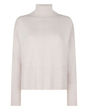 Load image into Gallery viewer, N.Peal Women's Mollie Metal Roll Neck Cashmere Jumper Frost White