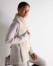 Load image into Gallery viewer, N.Peal Women's Ruby Herringbone Fur Cardigan Snow Grey