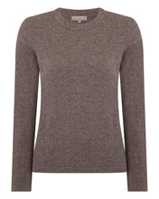 Load image into Gallery viewer, N.Peal Women's Hallie Round Neck Cashmere Jumper Otter Brown