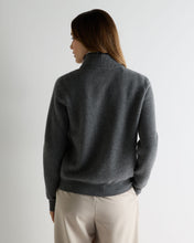 Load image into Gallery viewer, N.Peal Women's Honeycomb Full Zip Cashmere Jumper With Fur Trim Elephant Grey