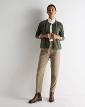 Load image into Gallery viewer, N.Peal Women's Hallie Round Neck Cashmere Cardigan Army Green