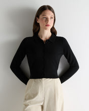 Load image into Gallery viewer, N.Peal Women's Thea Collared Cashmere Cardigan Black