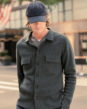 Load image into Gallery viewer, N.Peal Men's Milano Cashmere Overshirt Dark Charcoal Grey