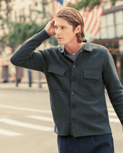 Load image into Gallery viewer, N.Peal Men's Milano Cashmere Overshirt Dark Charcoal Grey