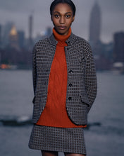 Load image into Gallery viewer, N.Peal Women's Dogtooth Utility Cashmere Blazer Brown