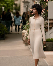 Load image into Gallery viewer, N.Peal Women's Birdseye Polo Cashmere Silk Dress Sandstone Brown