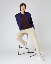 Load image into Gallery viewer, N.Peal Men's Conduit Fine Gauge Cashmere V Neck Jumper Clove Brown