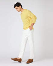 Load image into Gallery viewer, N.Peal Men's Oxford Round Neck Cashmere Jumper Citrine Yellow