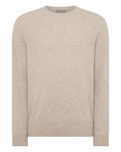 Load image into Gallery viewer, N.Peal Men's Oxford Round Neck Cashmere Jumper Oatmeal Brown