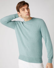 Load image into Gallery viewer, Men's Oxford Round Neck Cashmere Jumper Oasis