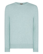 Load image into Gallery viewer, Men's Oxford Round Neck Cashmere Jumper Oasis