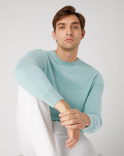 Load image into Gallery viewer, Men's Oxford Round Neck Cashmere Jumper Oasis