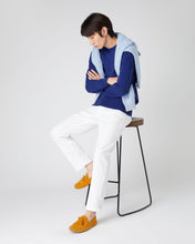 Load image into Gallery viewer, N.Peal Men's Oxford Round Neck Cashmere Jumper Sapphire Blue