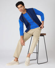 Load image into Gallery viewer, N.Peal Men's Oxford Round Neck Cashmere Jumper Sonic Blue
