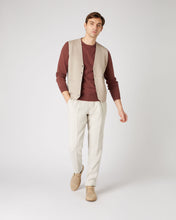 Load image into Gallery viewer, N.Peal Men's Oxford Round Neck Cashmere Jumper Terracotta Brown