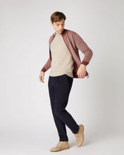 Load image into Gallery viewer, N.Peal Men's Knightsbridge Birdseye Full Zip Cashmere Jumper Terracotta Brown