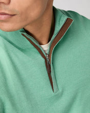 Load image into Gallery viewer, Men's Regent Fine Gauge Cashmere Half Zip Jumper Seafoam Green