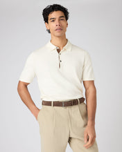 Load image into Gallery viewer, N.Peal Men's Polzeath Cotton Cashmere Polo T-Shirt New Ivory White