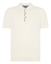 Load image into Gallery viewer, N.Peal Men's Polzeath Cotton Cashmere Polo T-Shirt New Ivory White