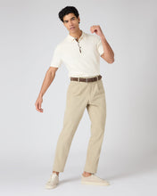 Load image into Gallery viewer, N.Peal Men's Polzeath Cotton Cashmere Polo T-Shirt New Ivory White