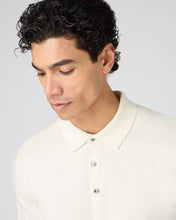 Load image into Gallery viewer, N.Peal Men's Polzeath Cotton Cashmere Polo T-Shirt New Ivory White