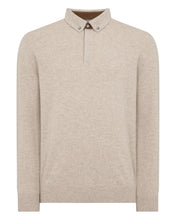 Load image into Gallery viewer, N.Peal Men's Relaxed Polo Cashmere Shirt Oatmeal Brown