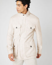 Load image into Gallery viewer, N.Peal Men's Hampton Linen Jacket Beige Brown